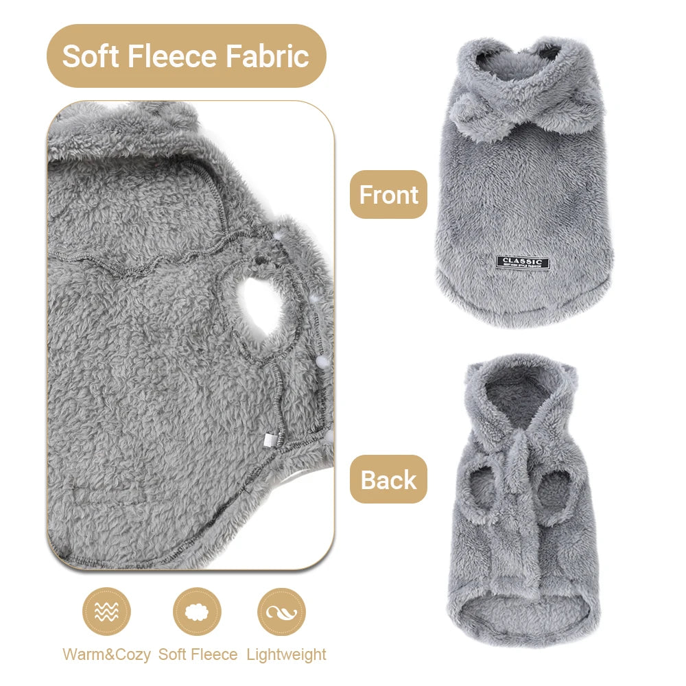 Soft Fleece Dog Clothes with Hoodie