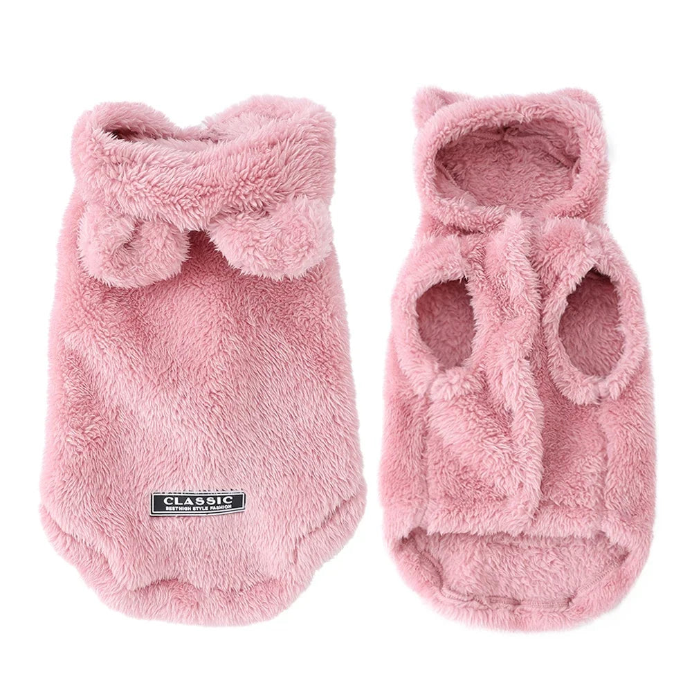 Soft Fleece Dog Clothes with Hoodie