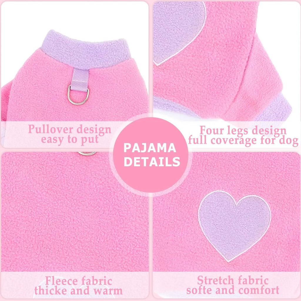 Heart Pattern Dog Pajamas