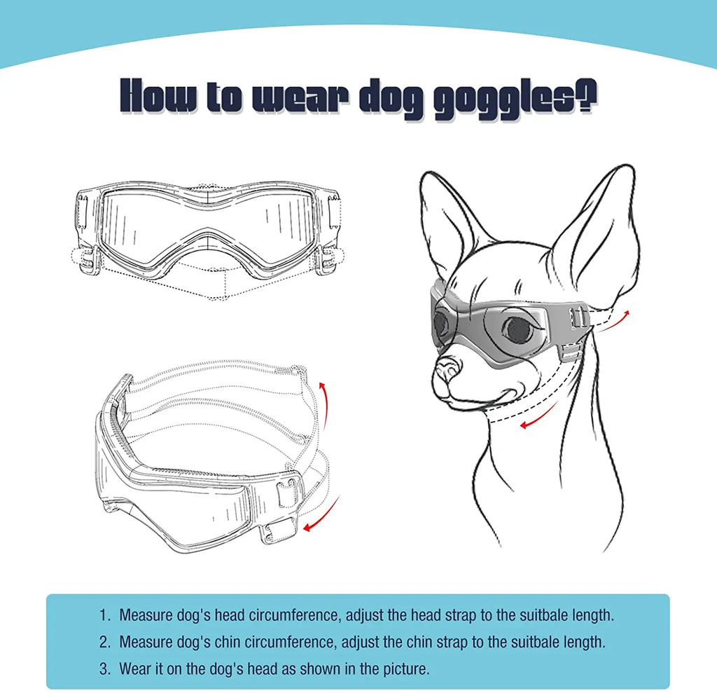 Dog UV Protection Sunglasses Goggles with adjustable Straps
