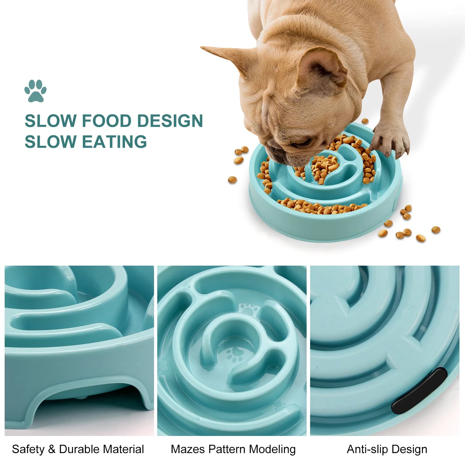 Maze Pet  Food Bowl for slower eating - Non slip and Durable - Suitable for pets of all sizes