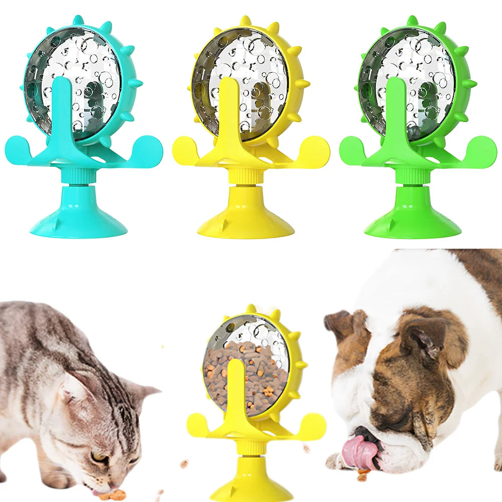 Pet Treat Dispenser that is a Spinning Windmill