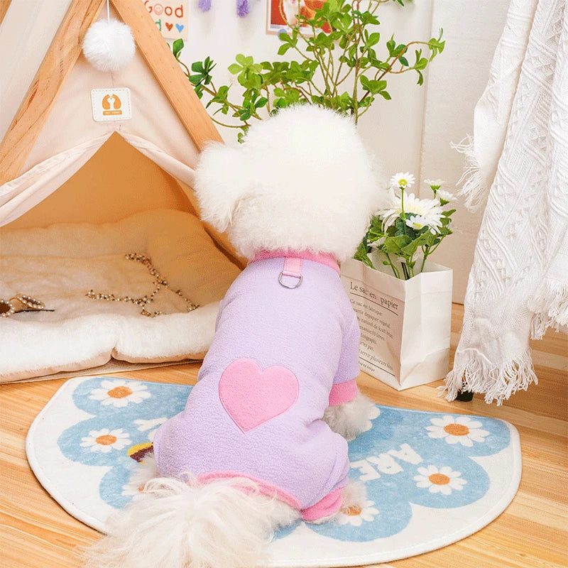 Heart Pattern Dog Pajamas