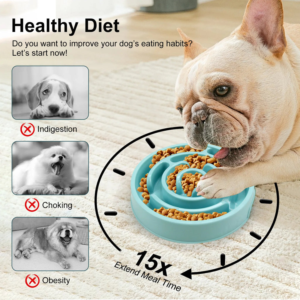 Maze Pet  Food Bowl for slower eating - Non slip and Durable - Suitable for pets of all sizes