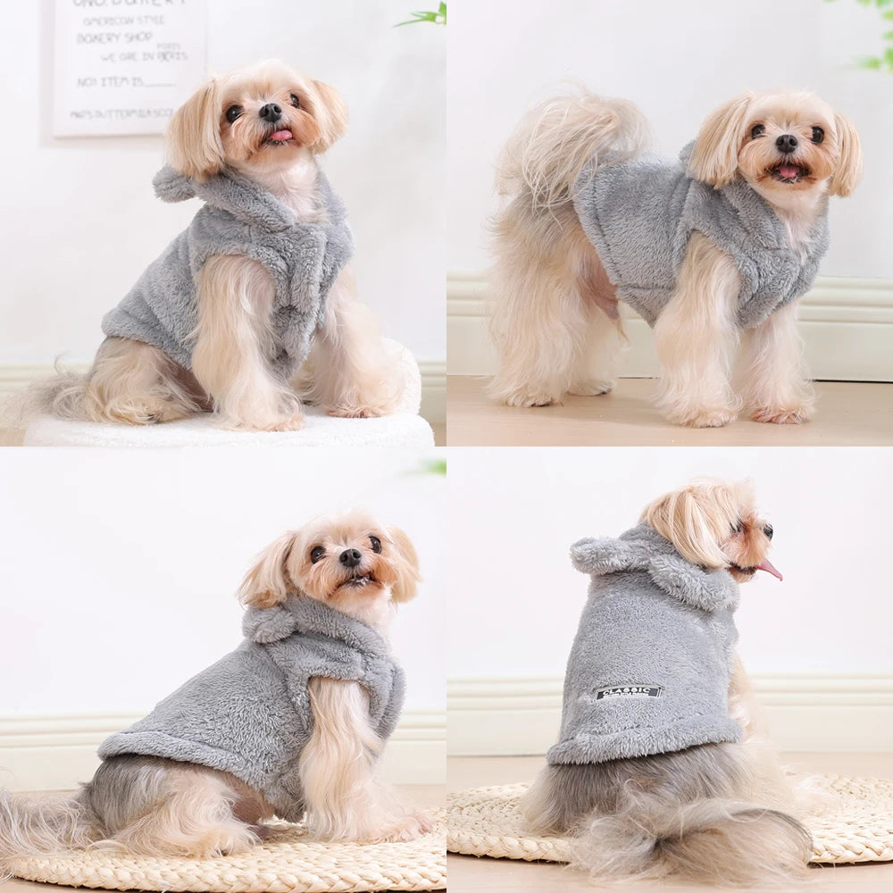 Soft Fleece Dog Clothes with Hoodie