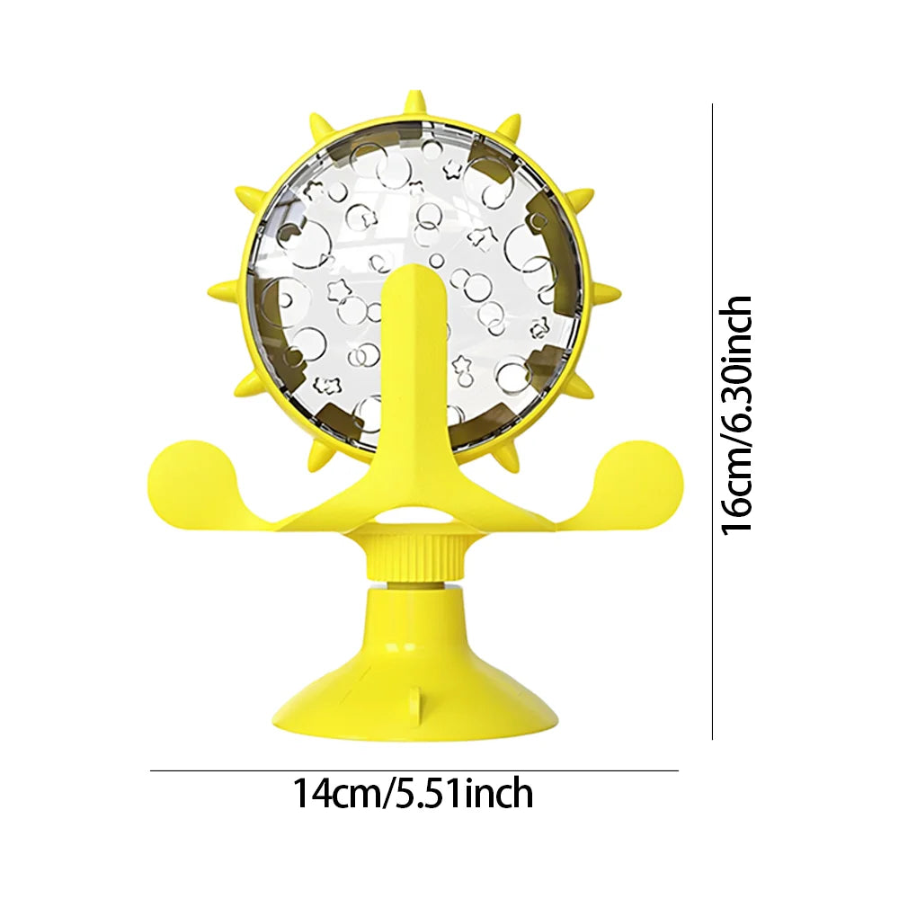 Pet Treat Dispenser that is a Spinning Windmill