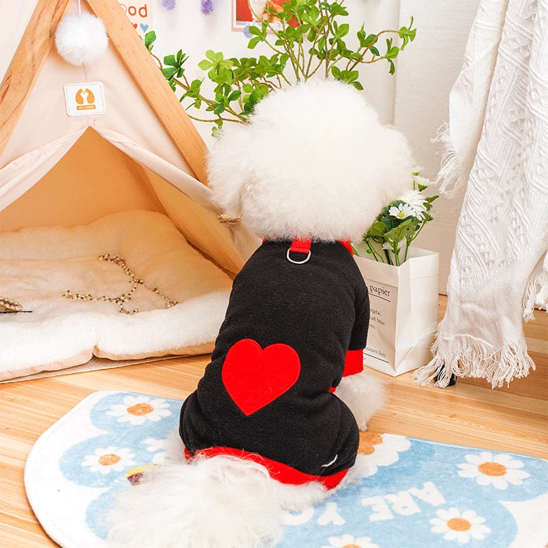 Heart Pattern Dog Pajamas