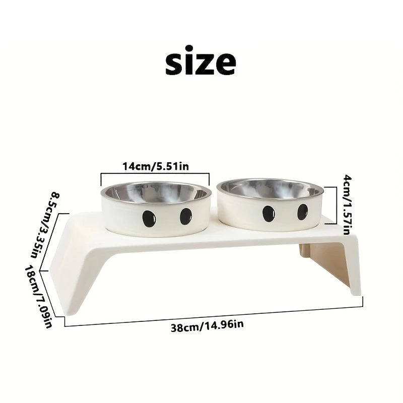 Elevated Pet Double Bowls on Raised Stand